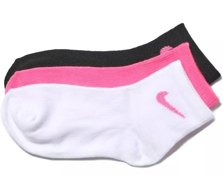Nike Girls Metallic Swoosh Quarter Socks