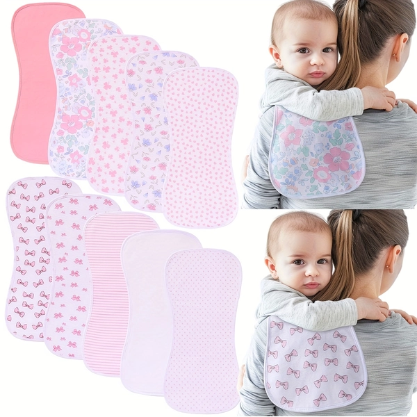 Paquete de 5 paños para eructos de bebé, paños para eructos, paños anti-vómito para leche, suaves, absorbentes, lindos