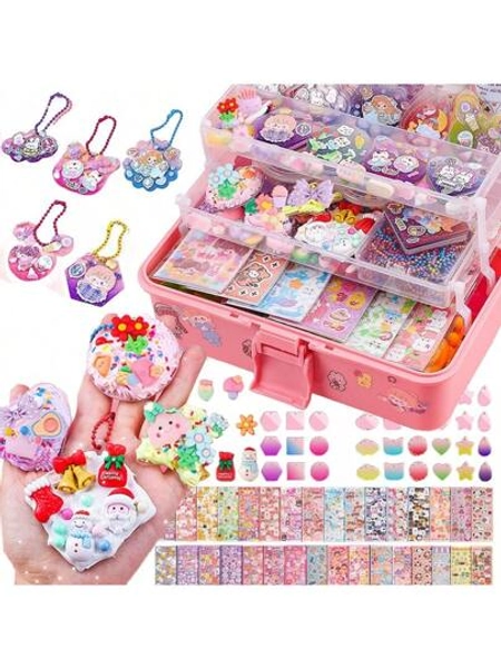 62/247pcs Girls Creative DIY Sticker Set - Gaga Cards Craft Toys For Girls Creativity - Complete DIY Scrapbooking Materials With Goo Cards And Stickers - Fun Toy And Art Supplies For Kids (Random Color & Style)