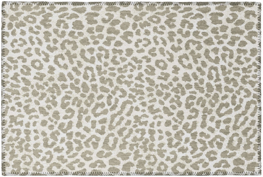 Addison Rugs Safari 2 x 3 (ft) Chenille Taupe Rectangular Indoor/Outdoor Animal print Bohemian/Eclectic Machine washable Throw rug
