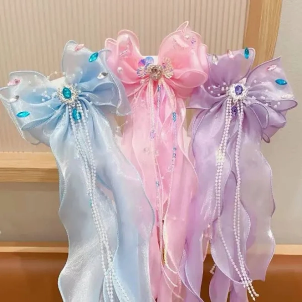 Korean Rhinestone Bow Hair Accessory for Girls