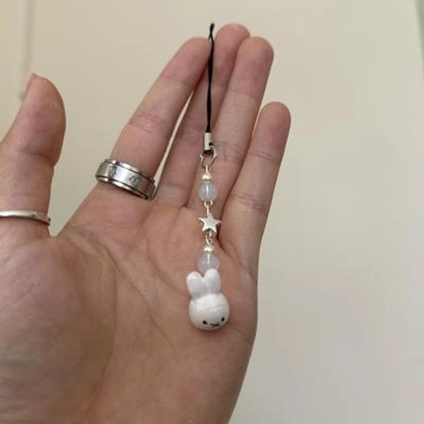 miffy silver phone charm/keychain