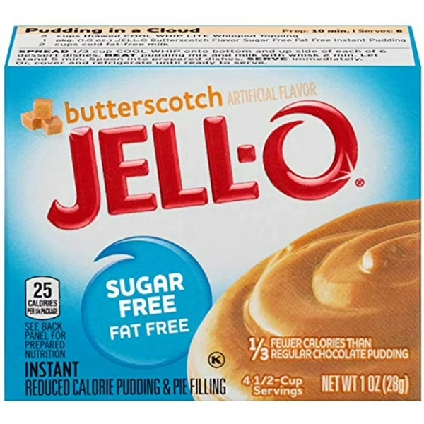 Jell-O Sugar Free Instant Pudding Pie Filling, Butterscotch, 1 Ounce Pack of 6-946167010