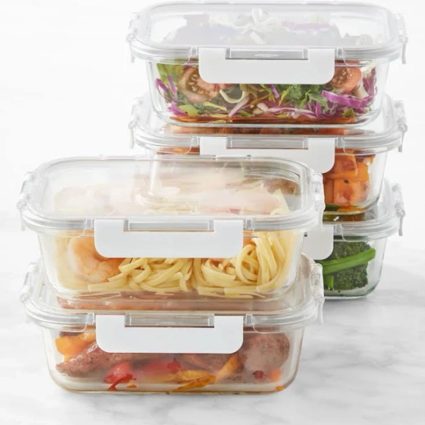 Hold Everything Rectangular Glass Food Storage Containers 10-Piece Set