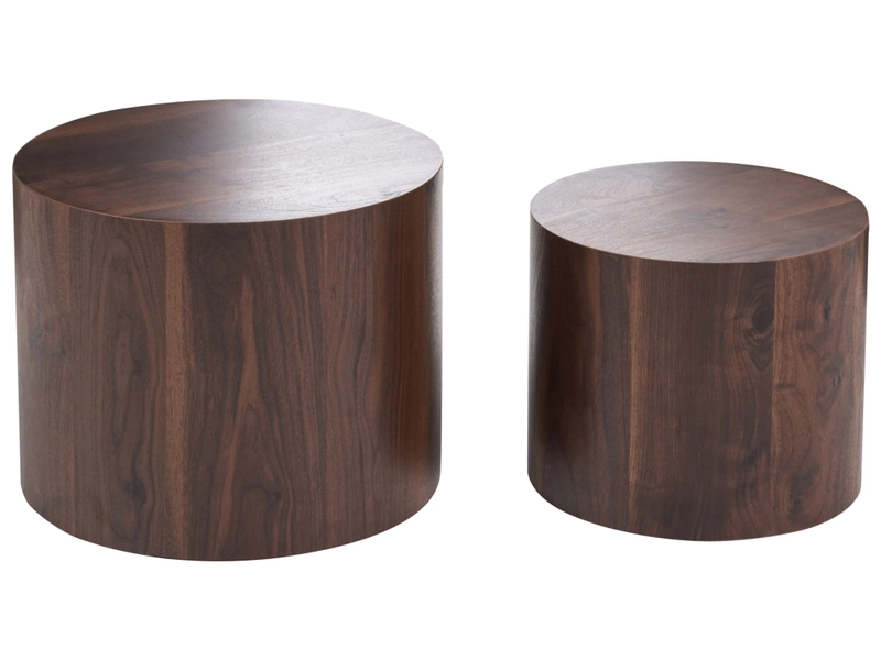 Set of 2 Coffee Tables MANTI Dark Brown DEF