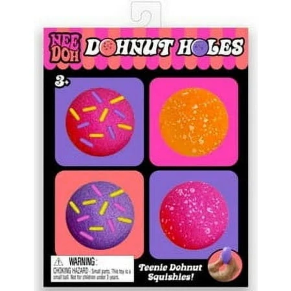 NeeDoh Dohnut Holes Exclusive Small Stress Ball 4-Pack