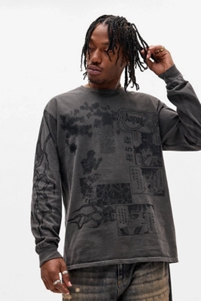 UO Black Ayang Grunge Long Sleeve T-Shirt
