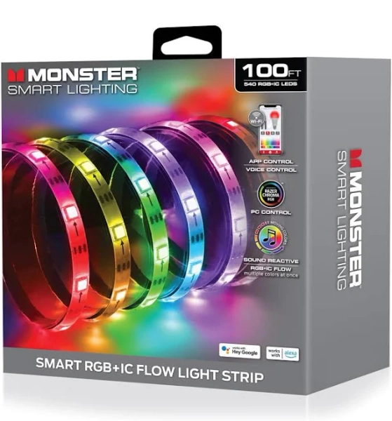 Monster 100Ft. Multi-Color Flow LED Light Strip