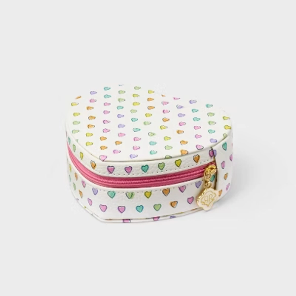 Disco Hearts Wave Heart Shaped Jewelry Box White/Pink - Roller Rabbit x Target