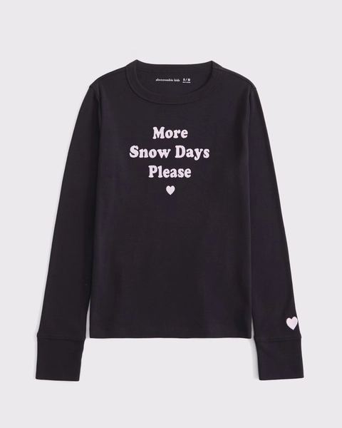 long-sleeve slim rib graphic tee