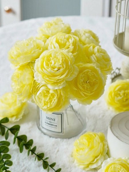 6/12/24pcs Artificial Peony Flowers Simulated Peony Flower Heads With Stems For Wedding Party Decoration, Cake Decoration And Home Living Room Table Centerpieces,Fake Plants,Fall Decor,Room,Desk,Garden Decor,Room Decoration Stuff
