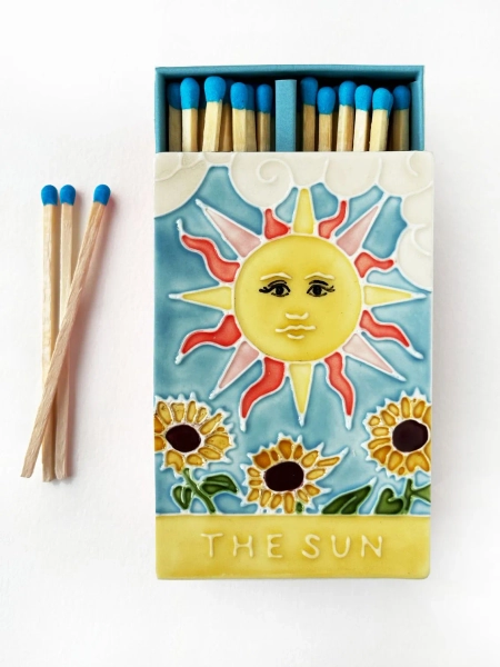 'The Sun II' Ceramic-Topped Matchbox & Matches