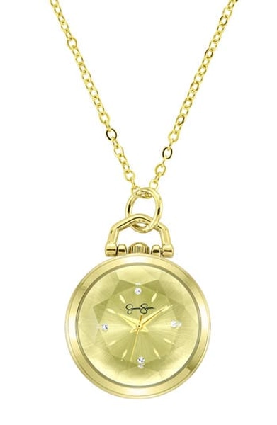 Jessica Simpson Watch Pendant Necklace in Gold at Nordstrom Rack