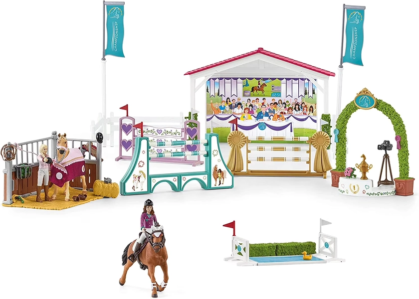 Schleich - Horse Club: Friendship Horse Tournament with Arabian & Trakehner Mare & Accessories, 86 Pcs - Walmart.com