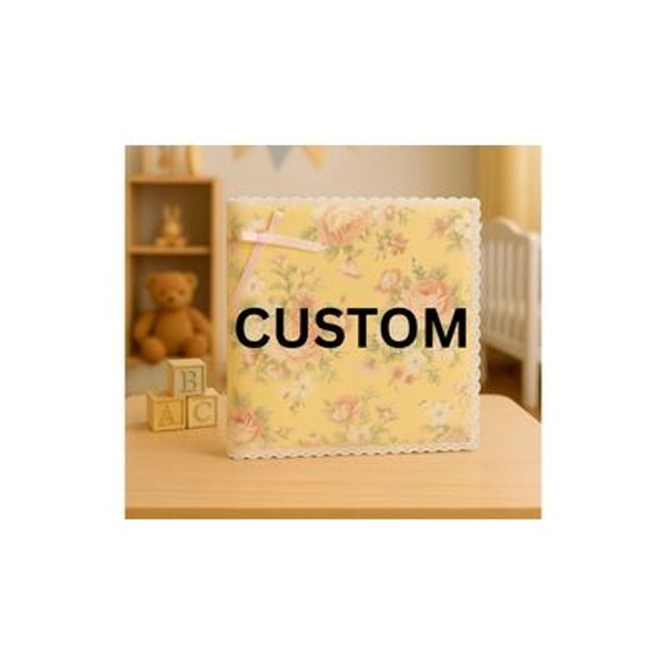 Handmade Shabby Chic Scrapbook Album: Custom Fabric Memory Book Keepsake