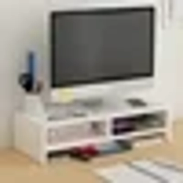 Monitor Stand Riser for Desk, 16.5 inch Computer Stand Desk Shelf, White 2-Tier