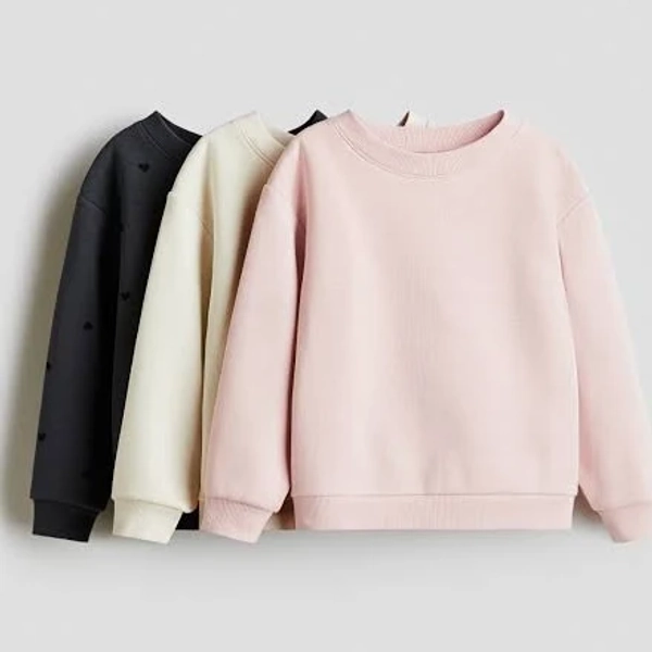H&M Girls 3-Pack Brushed-In Sweatshirts