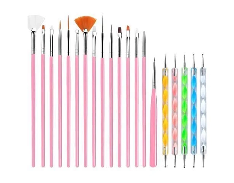 Jacobsparts 20-Piece Professional Nail Art Brushes Set