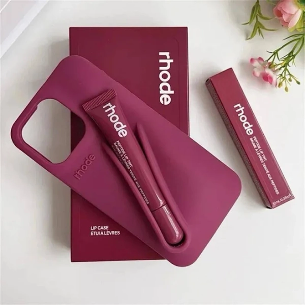 Original Rhode Silicone Phone Case for iPhone 17 Air 16 15 14 13 12 11 Pro Max Plus Portable With Box Lip Gloss Holder Cover