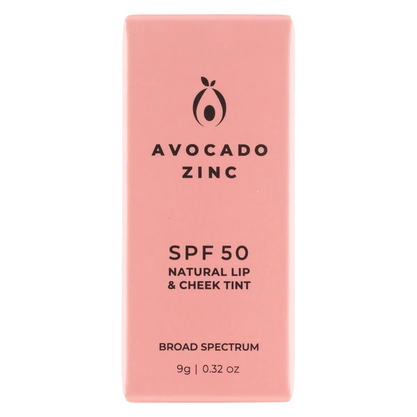 Avocado Zinc SPF50 Natural Lip & Cheek Tint - Rose 9g | Healthylife