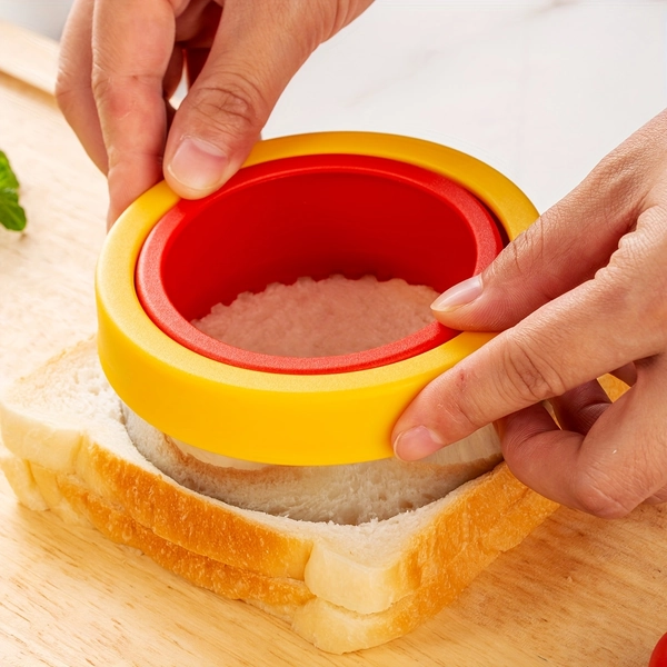 1pc Sandwich Sealing Mold for Pocket Bread, Breakfast Embossing Mold, Bento Shape in Square, Round, And Heart Shapes