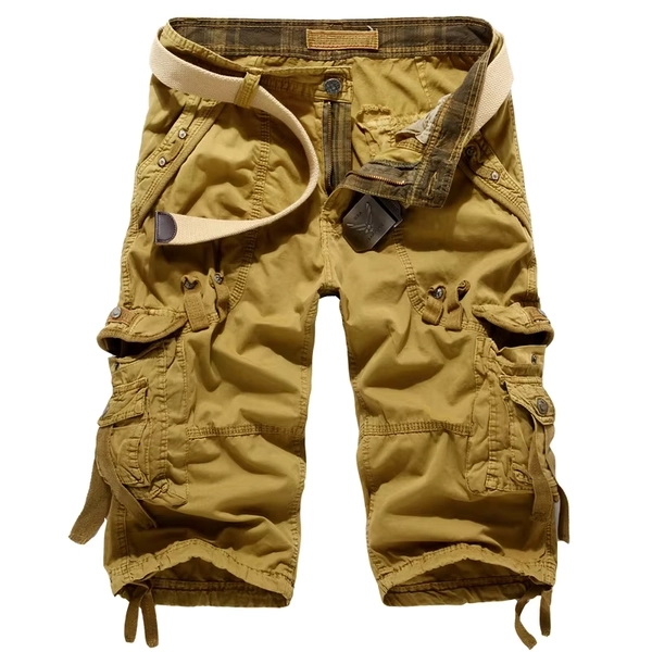 Men's summer cropped pants with thin design and multiple pockets comfortable for outdoor daily casual and loose work pants - AliExpress 200000343