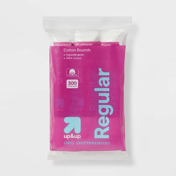 Basic Cotton Rounds Nail Polish and Makeup Remover Pads - 300ct/3pk - up&up™