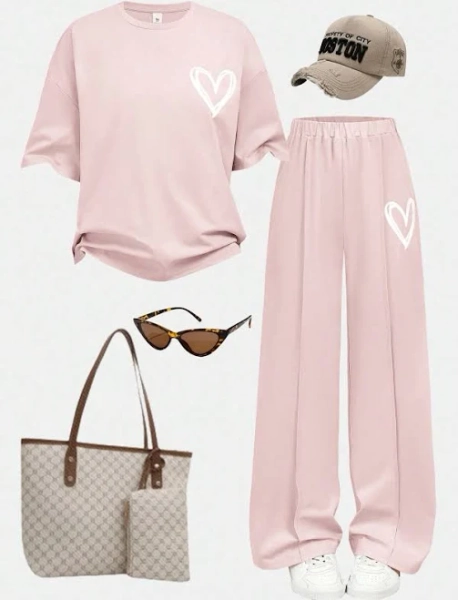 SHEIN Oversized Tee and Pants Set