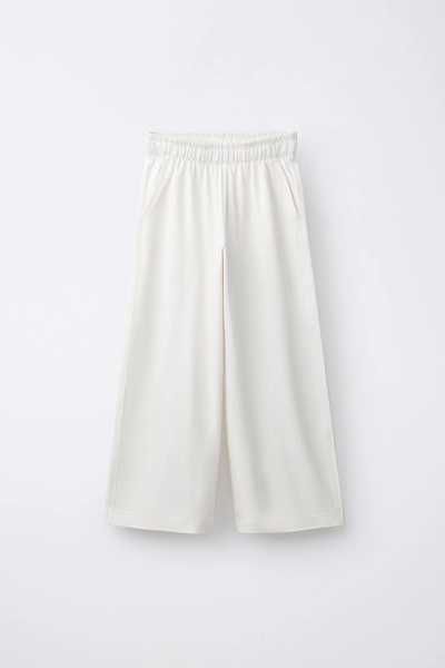 HEAVY JERSEY WIDE LEG PANTS - Ecru - 6-7 years (48,0 INCHES)