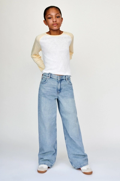 FADED WIDE-LEG JEANS - Blue - 6/7 years (122 cm)