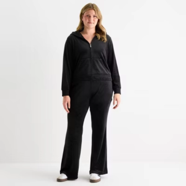 Juicy By Juicy Couture Womens Juniors Plus Flare Mid Rise Track Pant