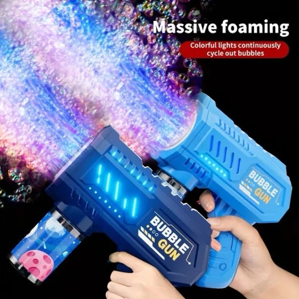 AAIUAZA Bubble Rocket 10 Holes Soap Bubbles Machine Christmas Gift Gun Shape Automatic Blower With