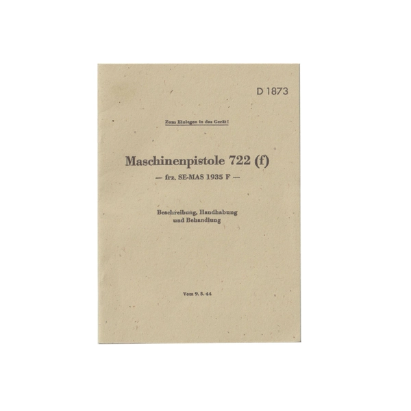 Die Maschinenpistole MP722(f)/MAS1935 manual