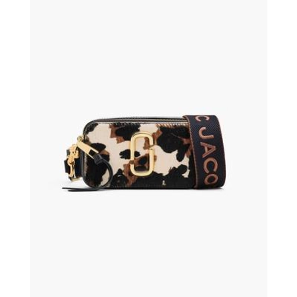 MARC JACOBS Marc Jacobs The Cow Haircalf Snapshot Bag in Mocha Multi