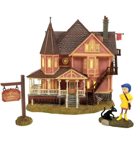 Department 56 Coraline Pink Palace Apartments