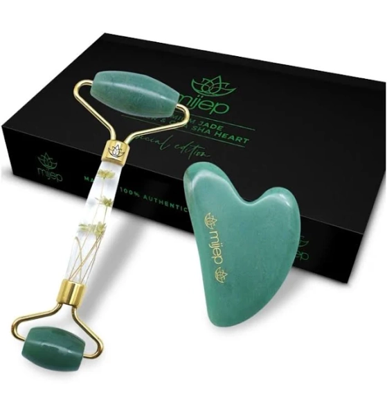 Jade Set Special Edition Premium Jade Face Roller Gua Sha Heart