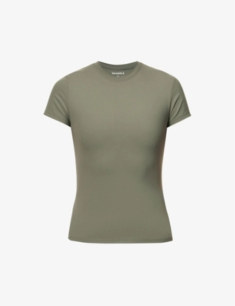Soft Basics brand-print stretch-woven T-shirt - XS