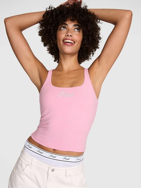 Cameo Pink Shine Cotton Square Neck Sports Bra