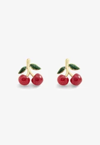 CHERRY CLUSTER STUD - Orecchini - Red / gold-coloured