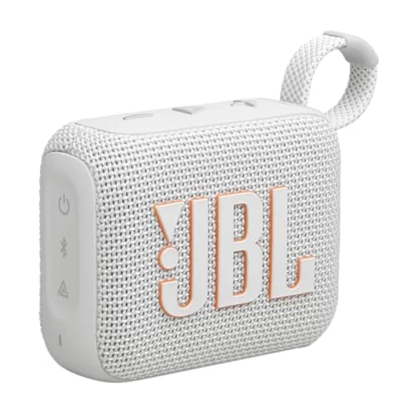 JBL Go 4 - Ultra-Portable, Waterproof and Dustproof Bluetooth Speaker, Big JBL Pro Sound with Punchy bass, 7-Hour Built-in Battery, Made in Part with Recycled Materials (White)