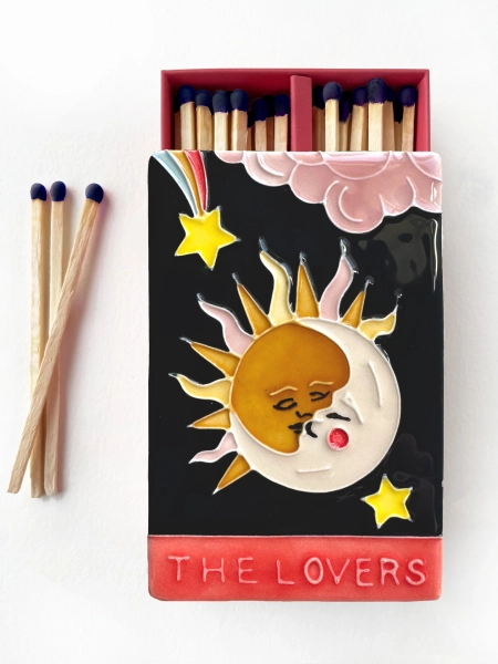 'The Lovers' Ceramic-Topped Matchbox & Matches