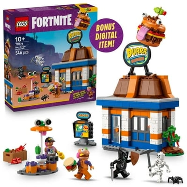 LEGO Systems Inc LEGO Fortnite Durrr Burger Restaurant Kids Toy - Video Game Building Set for Boys & Girls  Ages 10+ - Fortnight Minifigures Beach Boss  Grimy  and More - Gift Idea for Birthdays & Gaming Fans - 77076