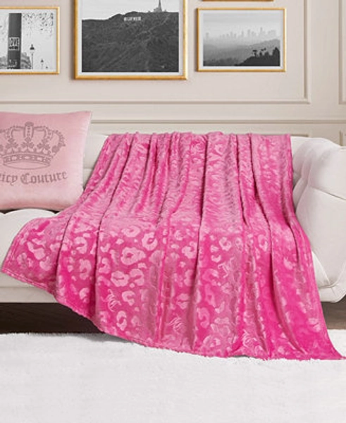 Juicy Couture Embossed Plush Oversized Throw, 60" x 70" - Macy's