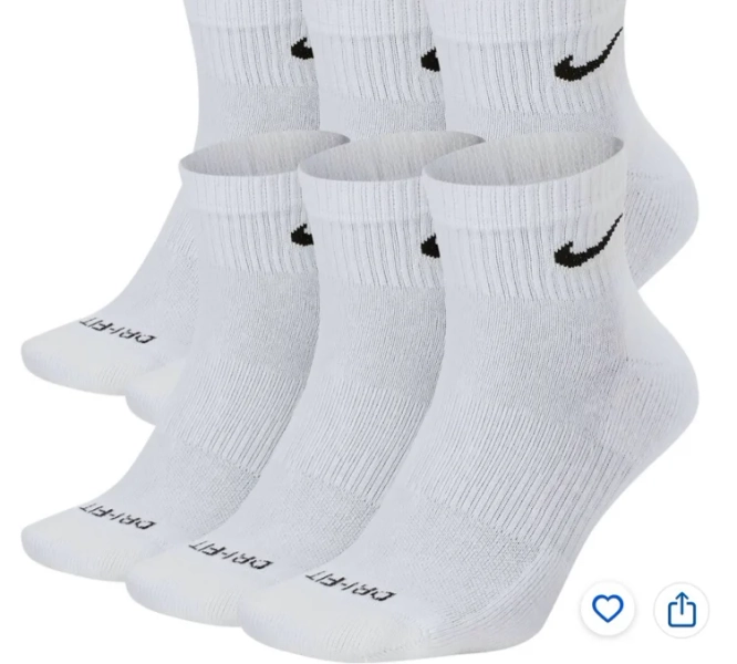 Nike Everyday Plus Cushioned Training No-Show Socks (6 Pairs) Black
