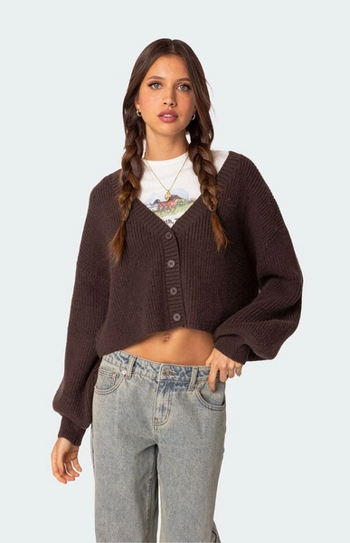 Sabrina Chunky Knit Cropped Cardigan