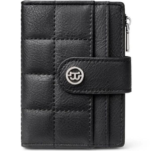 Bostanten Women's Compact Leather Bifold Wallet with RFID Blocking