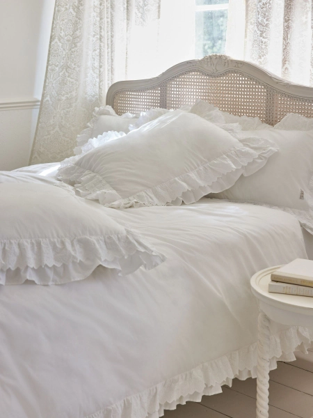 Shabby Chic by Rachel Ashwell® Set of 2 White Broderie Anglaise Ruffle Count Pillowcases