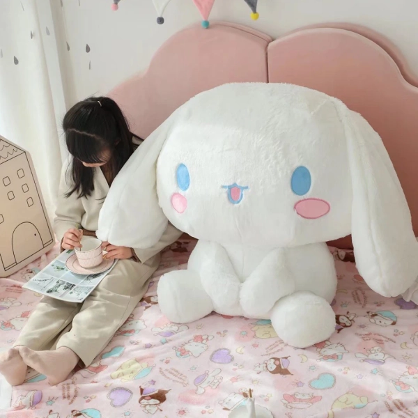 Peluche de Cinnamoroll de 100 cm, tamaño Queen, juguete de peluche kawaii, cachorro blanco, muñeco de peluche, almohada para cama, cojín grande para ventana, regalo para niños - AliExpress 