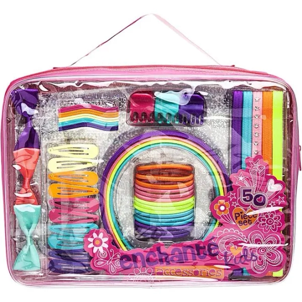 Enchante Accessories Kids Hair Set with Bonus Bag 50 pc Pack