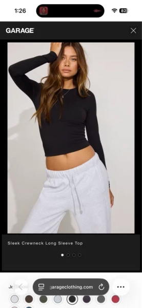 Garage Women's Sleek Crewneck Long Sleeve Top